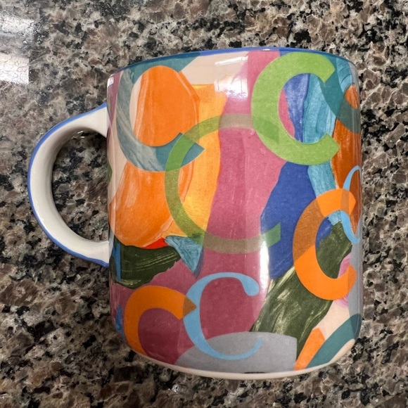 Anthropologie Multi-color Ceramic Monogram C Coffee Mug | 18 oz. - Picture 3 of 9